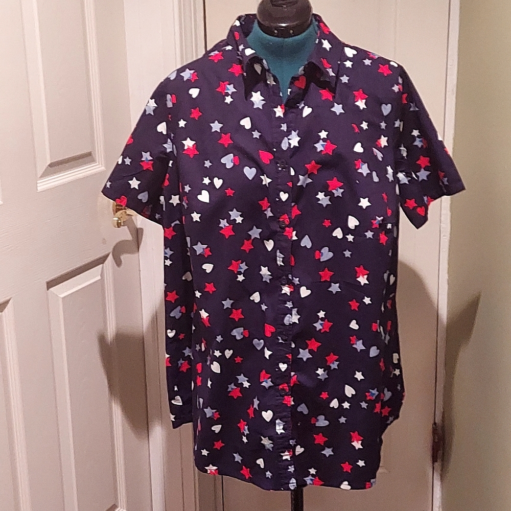 Woman Within Red, White & Blue Shirt - Picture 8 of 12